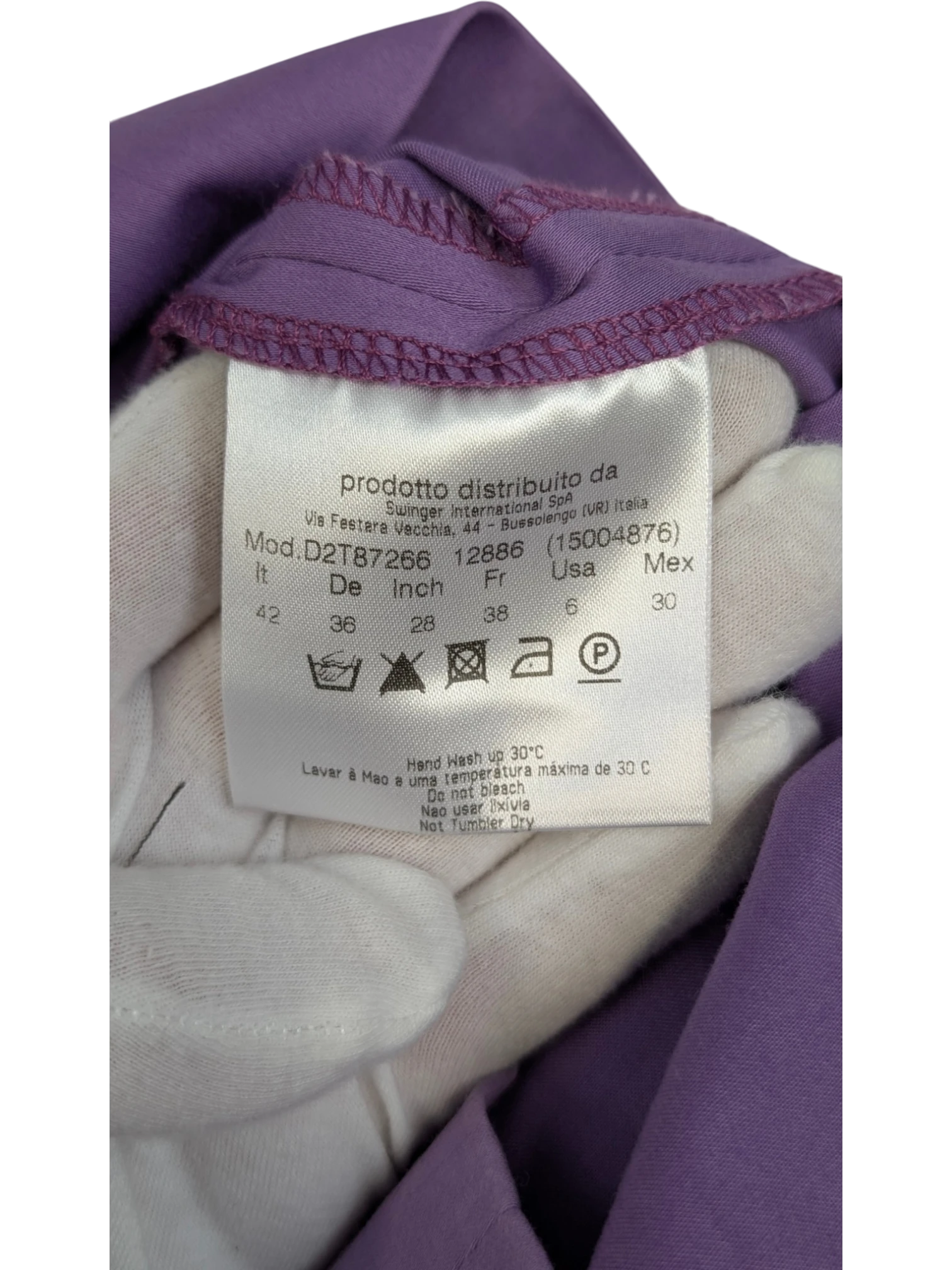 JAKE & IPI Versus Versace purple cotton blend fitted dress with zip straps, IT 42