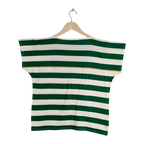 JAKE & IPI vintage 70s/80s Gucci green and white striped cotton t-shirt with nautical rope motif and GG emblem. Size L.
