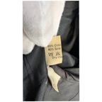 JAKE & IPI vintage black cotton silk structured jacket with satin collar detail and asymmetrical closure, made in France.