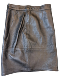 JAKE & IPI Vivien Caron black leather mini skirt with a high-waisted fit and panelled construction.