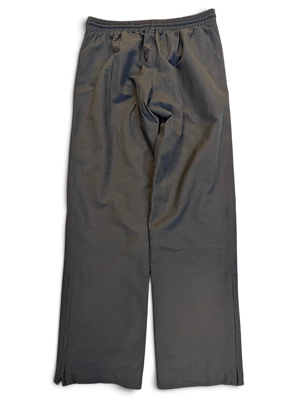 JAKE & IPI pre-owned adidas dark grey track pants with a tapered fit and elasticated waistband