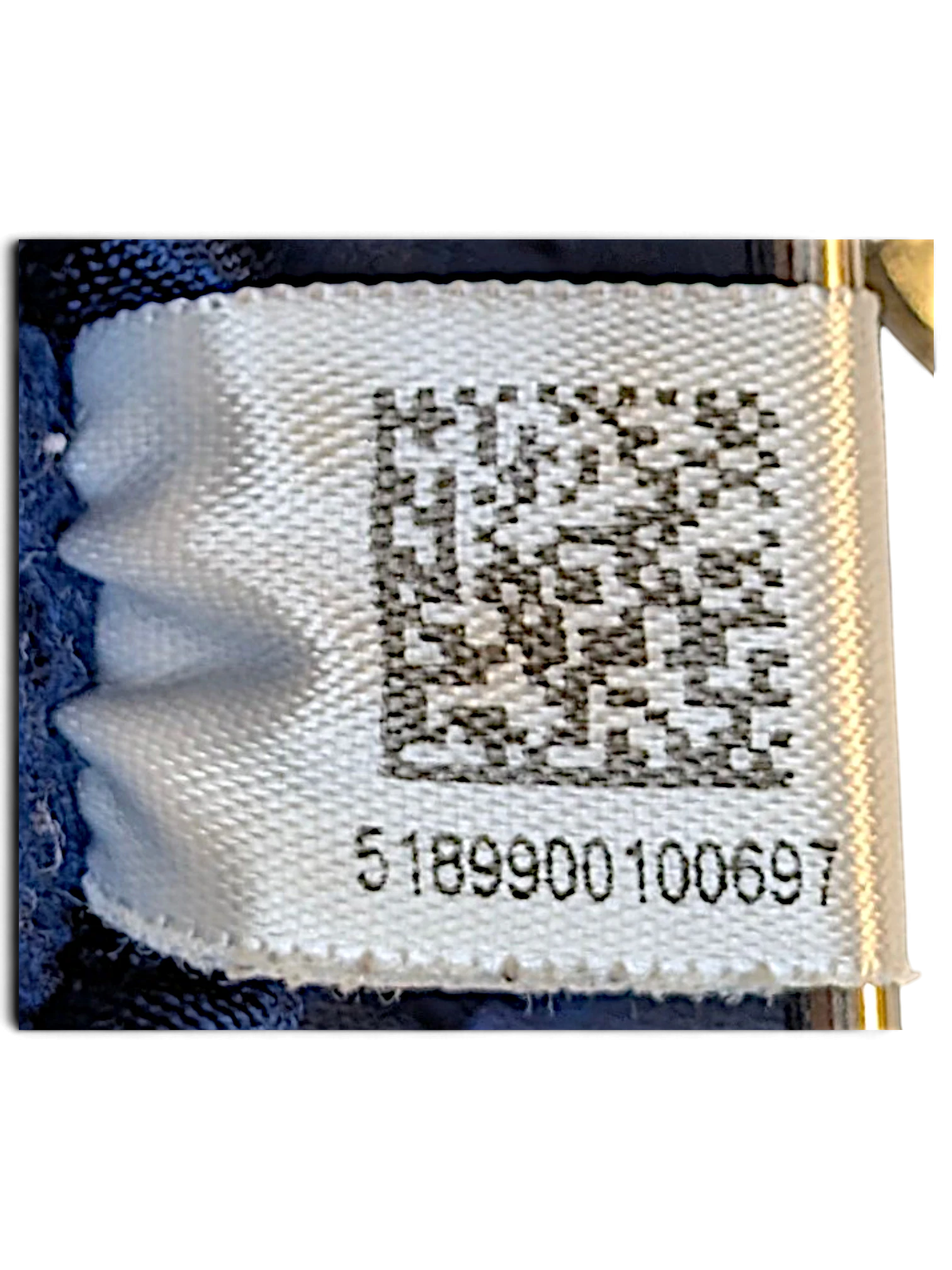 JAKE & IPI adidas track pants internal garment label with QR code and serial number