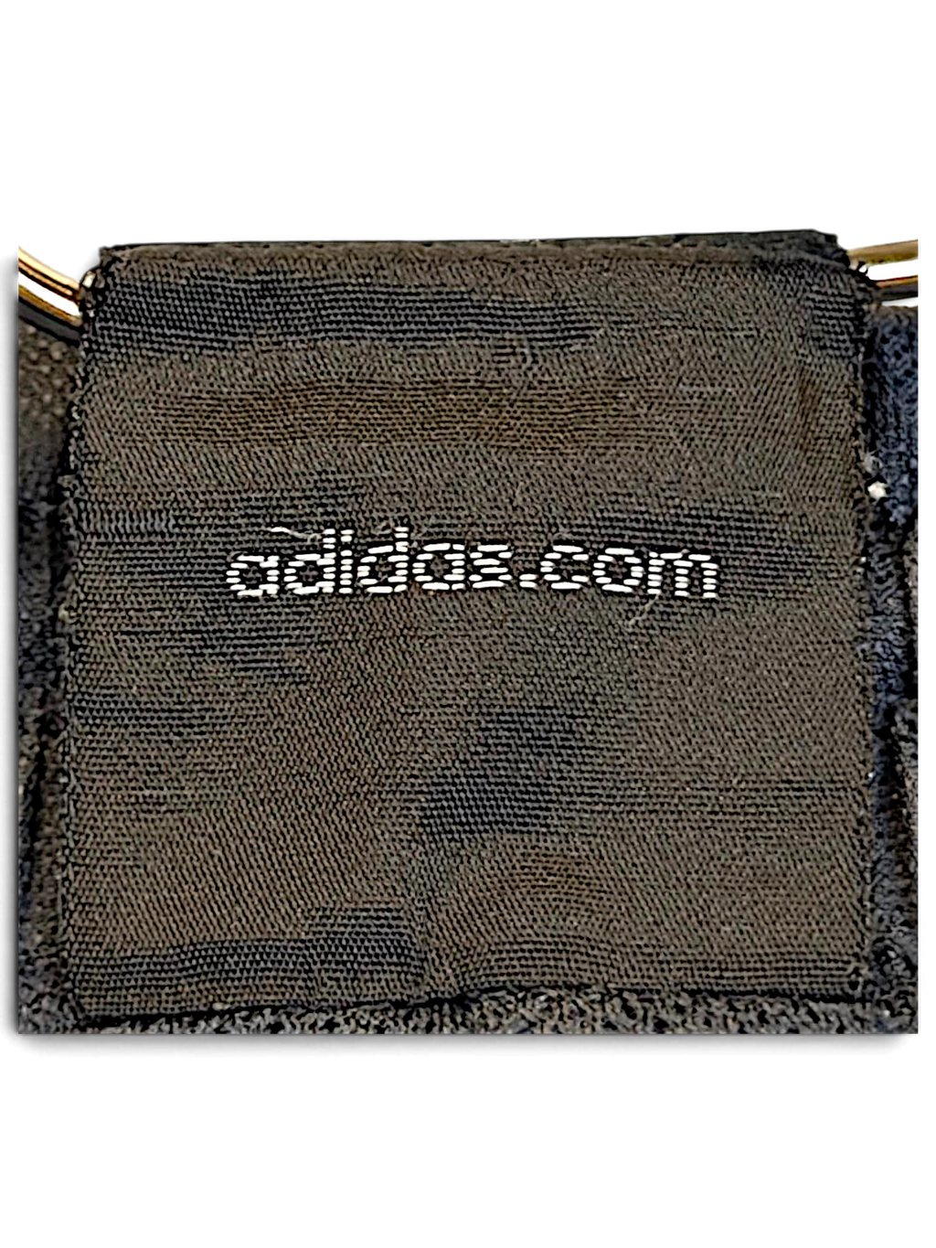 JAKE & IPI adidas track pants dark grey fabric label with white embroidered adidas.com logo