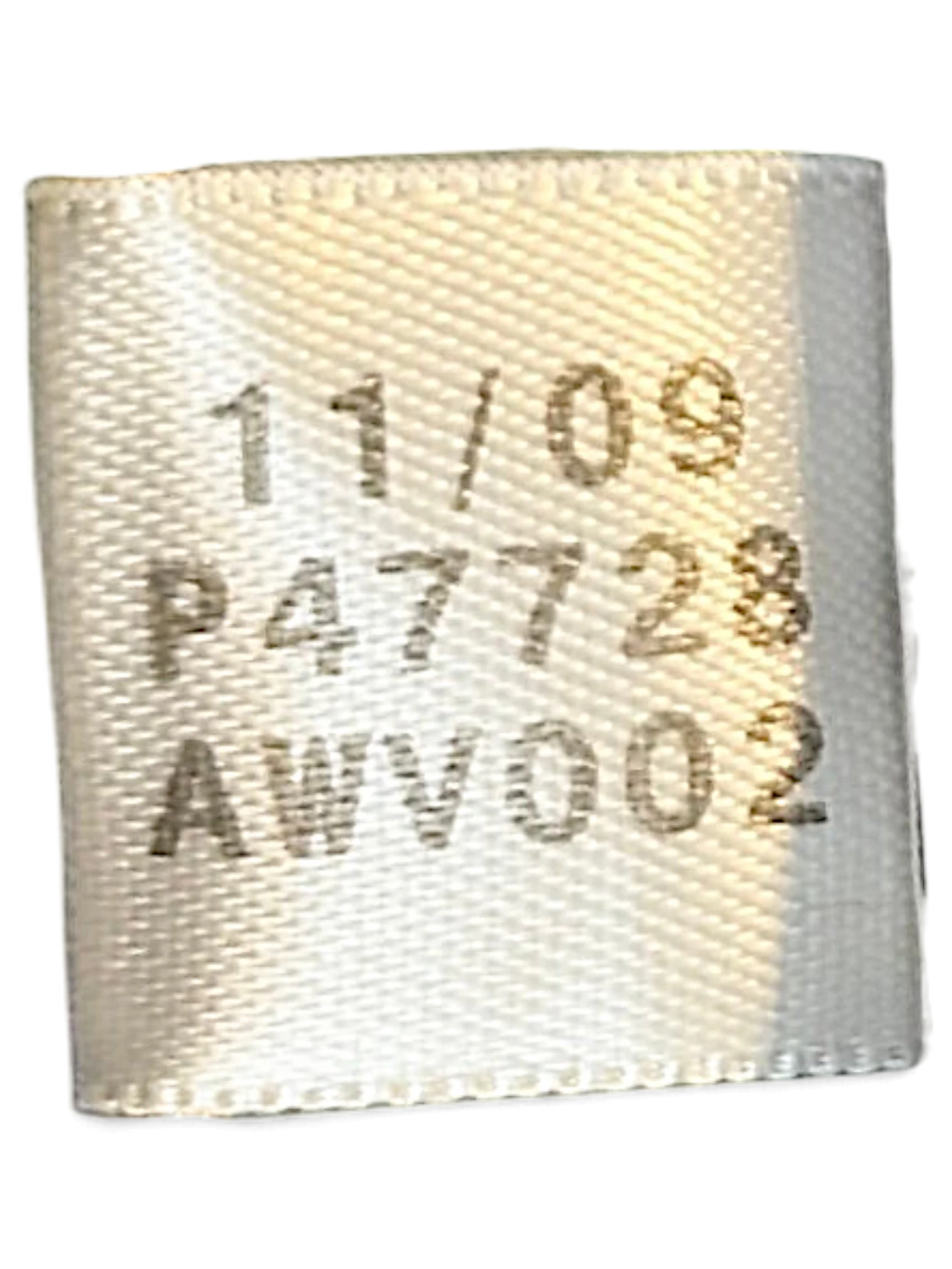JAKE & IPI adidas track pants interior care label showing production date 11/09 and style code P47728