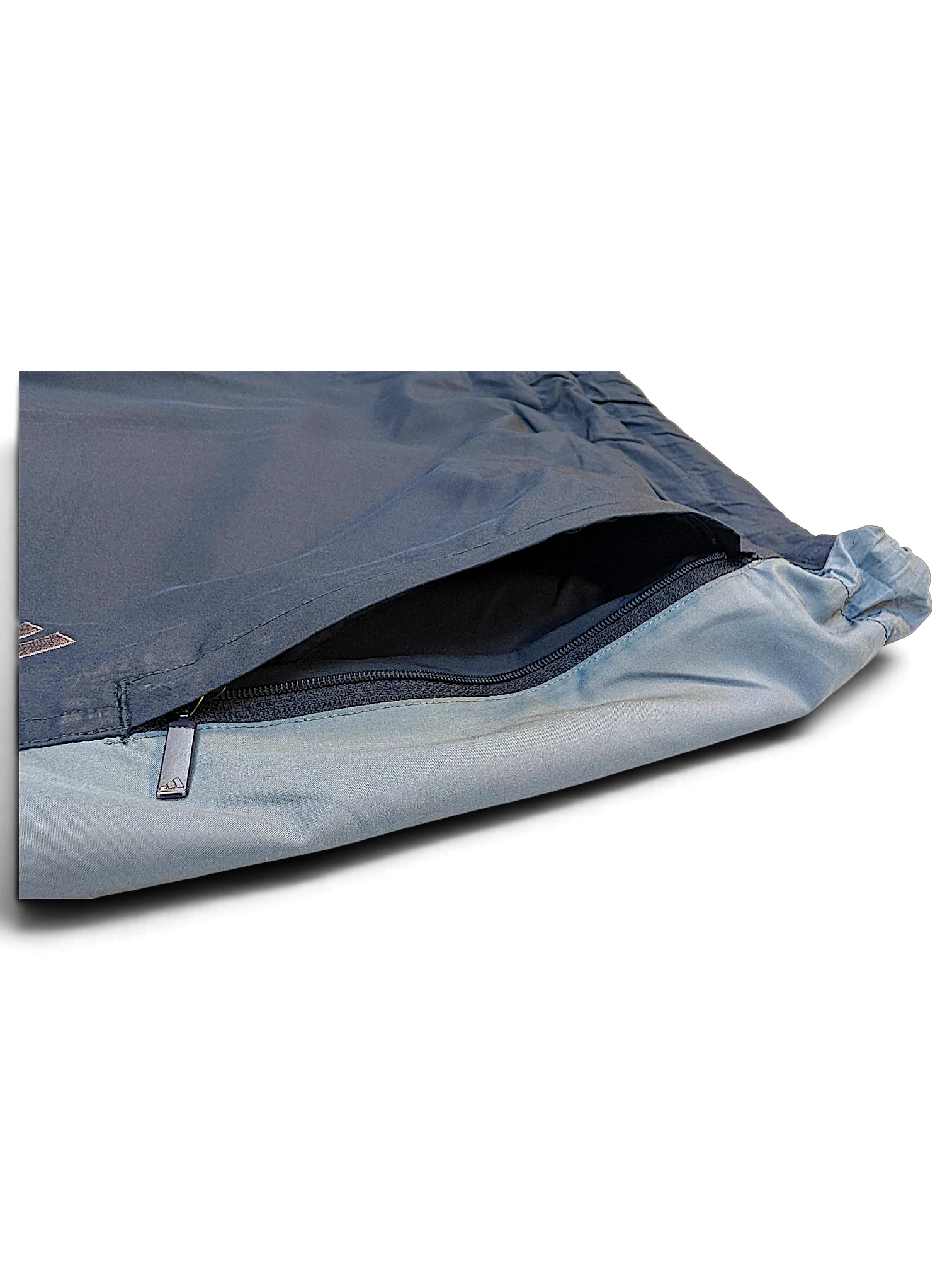 JAKE & IPI pre-owned adidas navy and grey track pants featuring a zippered pocket detail