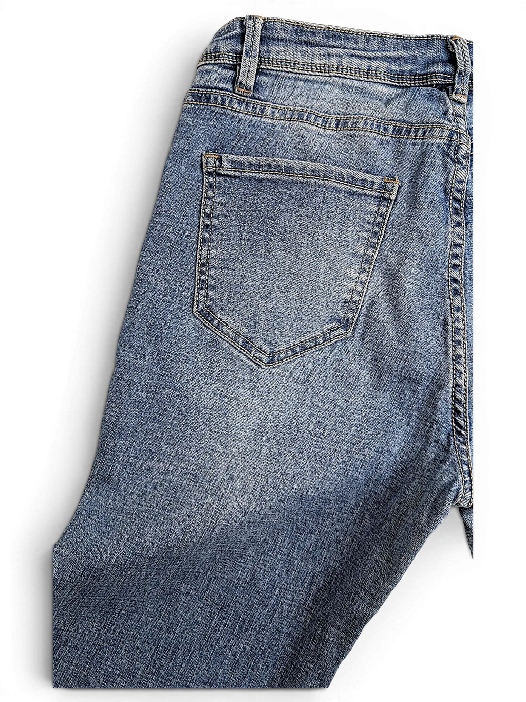 JAKE & IPI Amisu skinny jeans in light blue denim with back pocket detail and contrast stitching