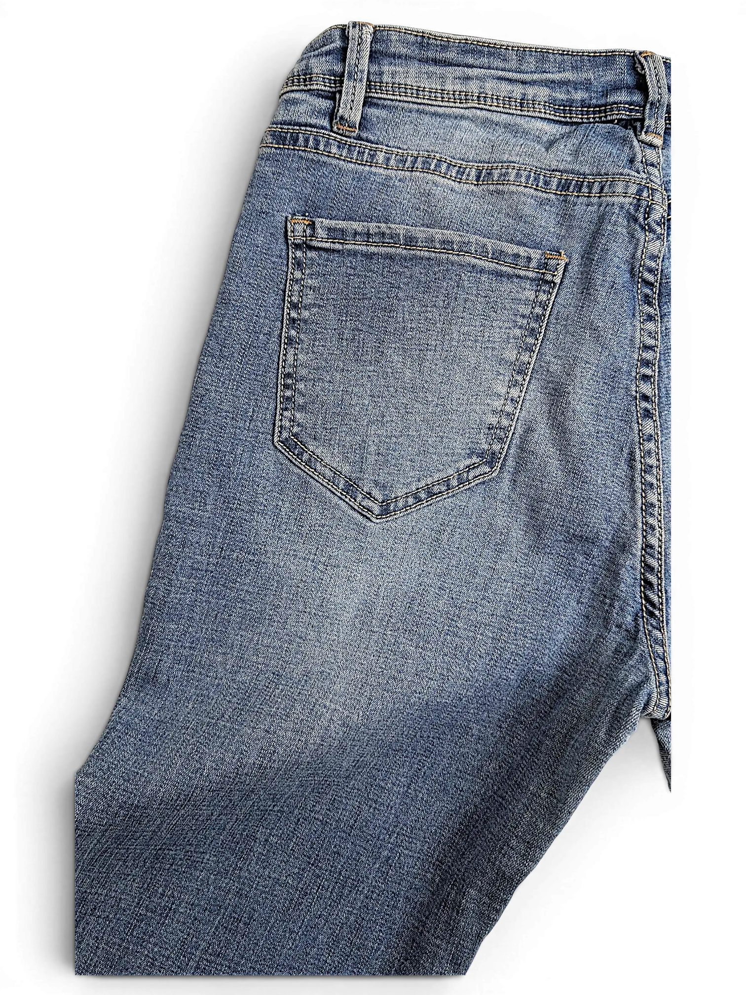JAKE & IPI Amisu skinny jeans in light blue denim with back pocket detail and contrast stitching