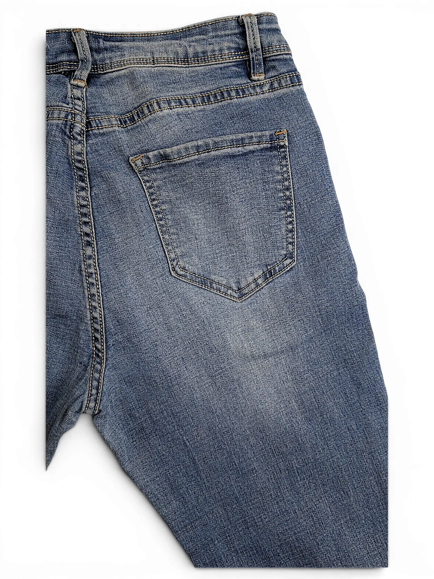 JAKE & IPI Amisu light blue skinny jeans featuring back pockets and classic denim stitching