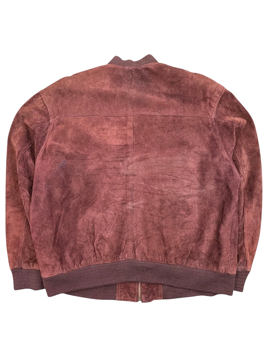 JAKE & IPI Angelo Litrico brown suede bomber jacket with ribbed cuffs and hem.