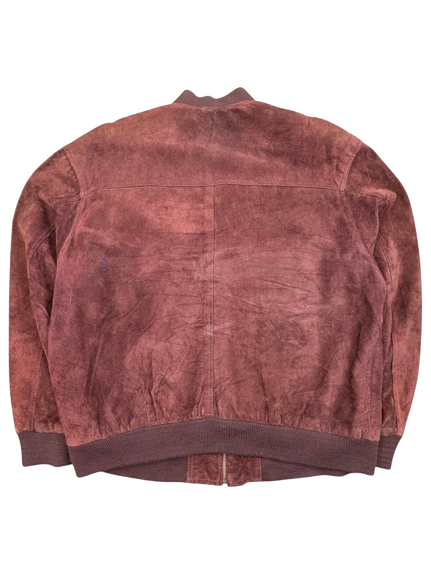 JAKE & IPI Angelo Litrico brown suede bomber jacket with ribbed cuffs and hem.