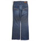 JAKE & IPI BKE Denim Carter 30L tummapesuiset farkut, takataskuissa valkoiset koristetikkaukset