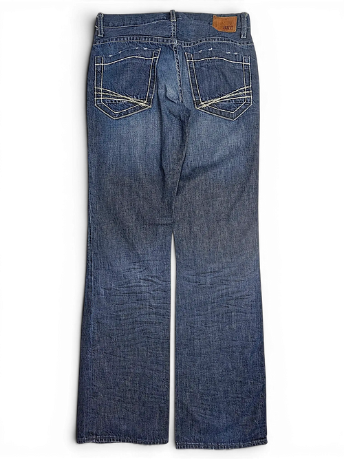 JAKE & IPI BKE Denim Carter 30L dark wash jeans featuring back pockets with decorative white stitching