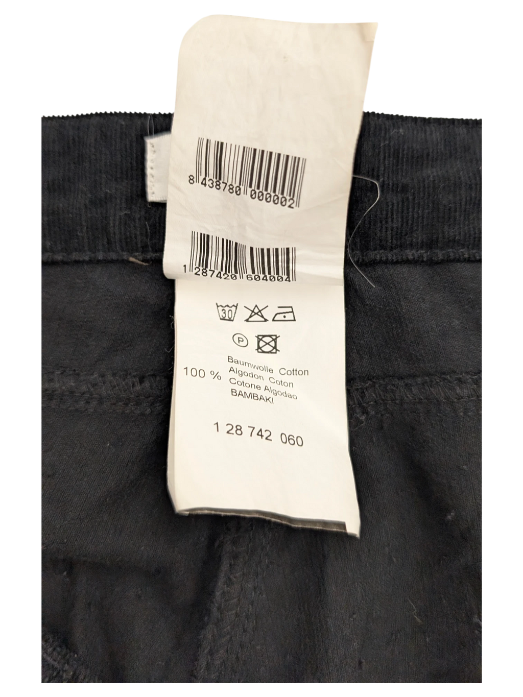 JAKE & IPI black corduroy cargo pants, 100% cotton, size 38