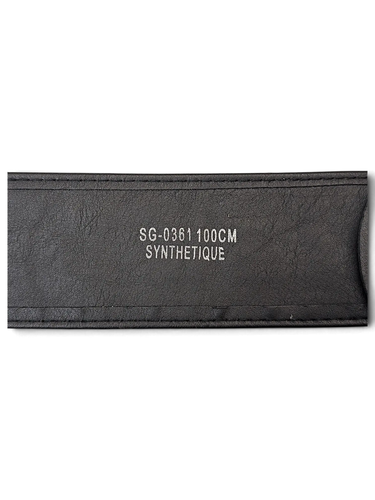 JAKE & IPI black wide faux leather belt interior with 100cm size and synthetic material label