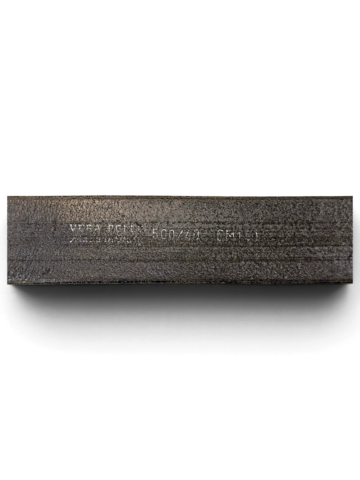 JAKE & IPI black leather belt featuring Vera Pelle Made in Italy stamp on the inner strap