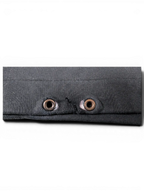 JAKE & IPI black cotton sweatshirt featuring metal eyelet details on the hood drawstring area.