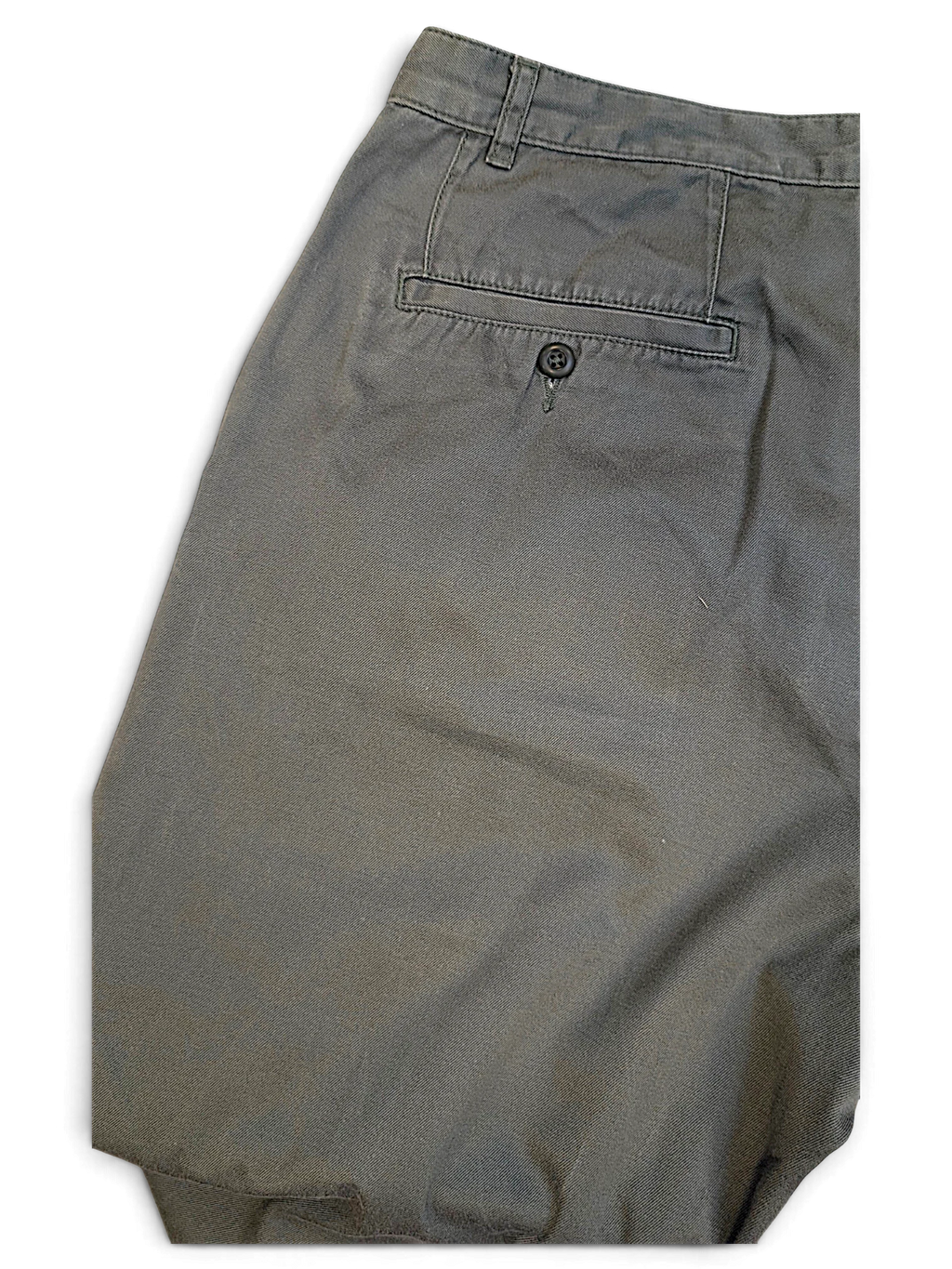 JAKE & IPI Carhartt Salford faded green cotton work pants with a single back button pocket