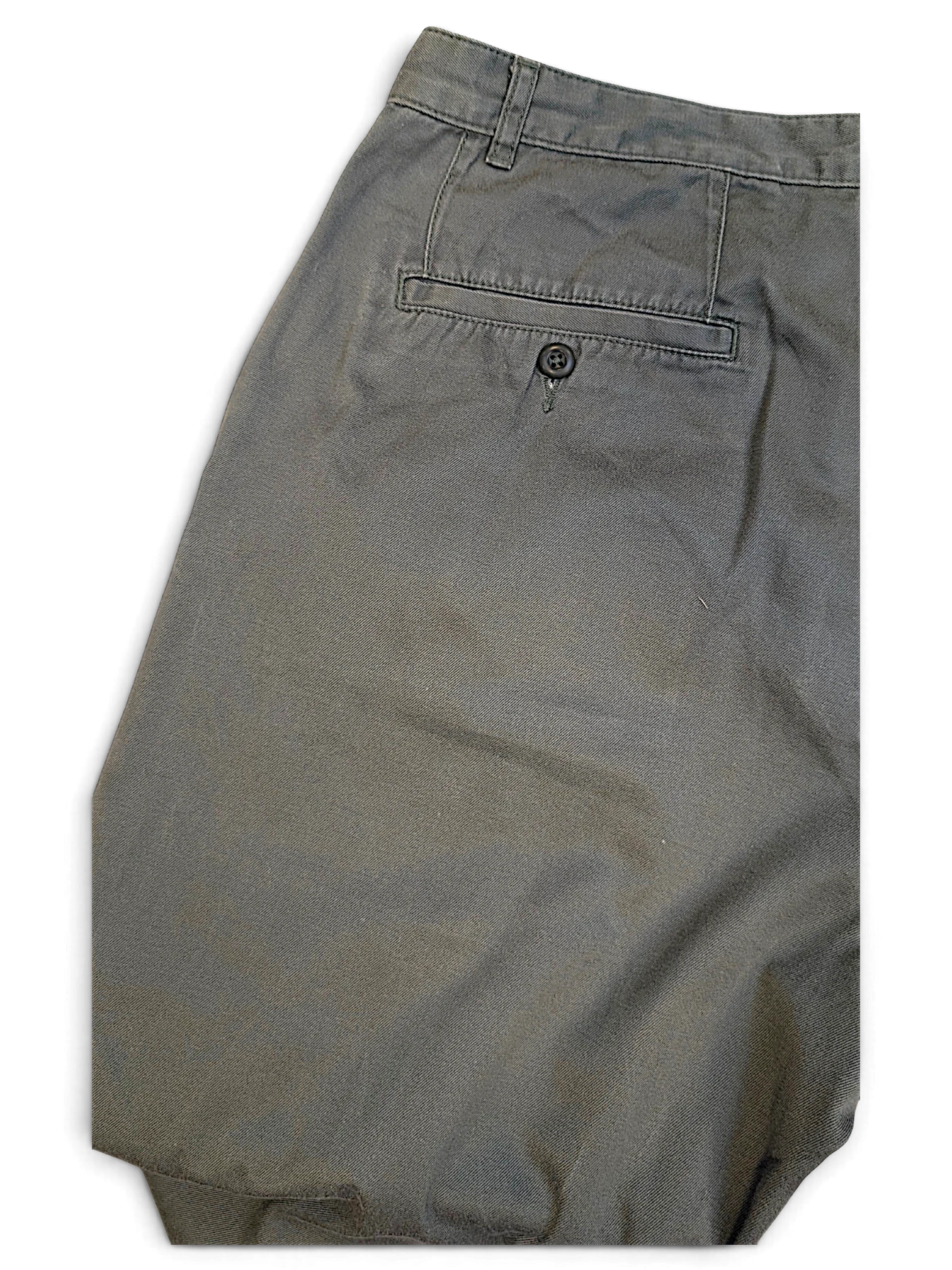 JAKE & IPI Carhartt Salford faded green cotton work pants with a single back button pocket