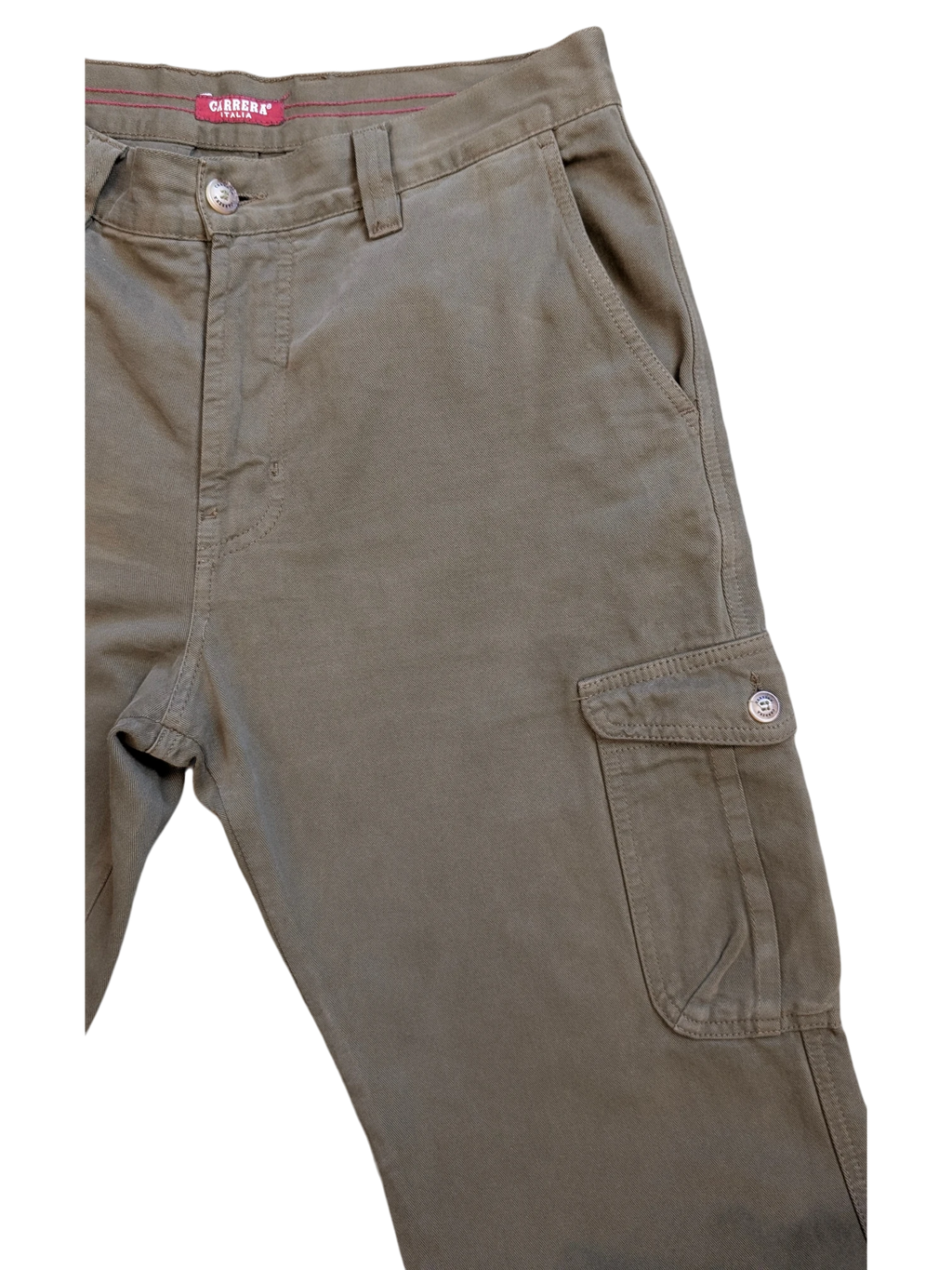 JAKE & IPI JAKE & IPI Carrera cargo pants in taupe cotton with button closure and multiple pockets.