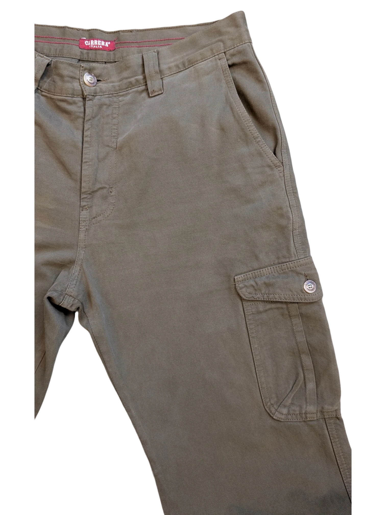 JAKE & IPI JAKE & IPI Carrera cargo pants in taupe cotton with button closure and multiple pockets.