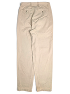 JAKE & IPI Cedarwood State beige cotton straight leg chinos, back view showing buttoned pockets.