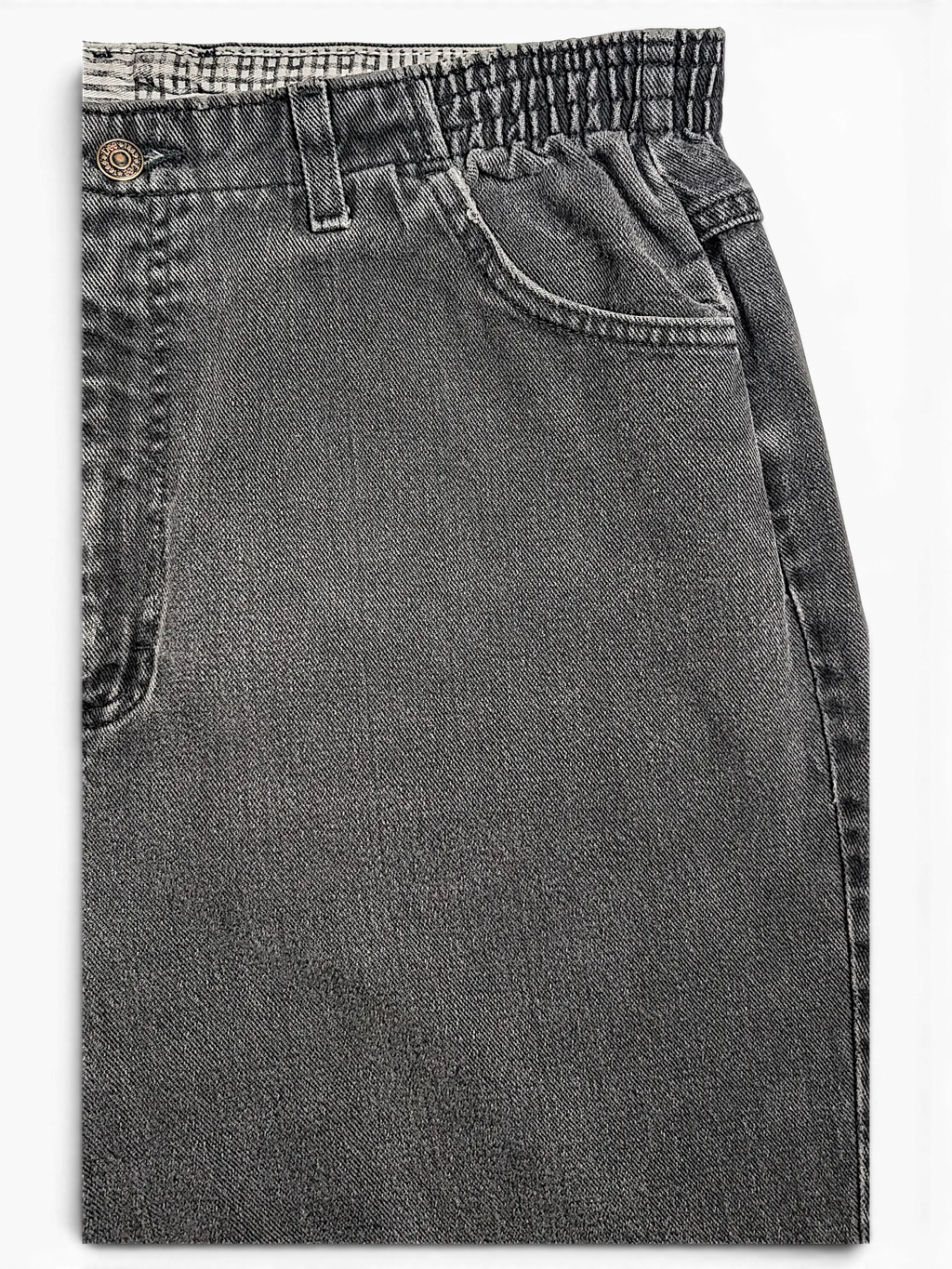 JAKE & IPI Lee stretch waist jeans in charcoal grey denim with a comfortable elasticated waistband and belt loops.