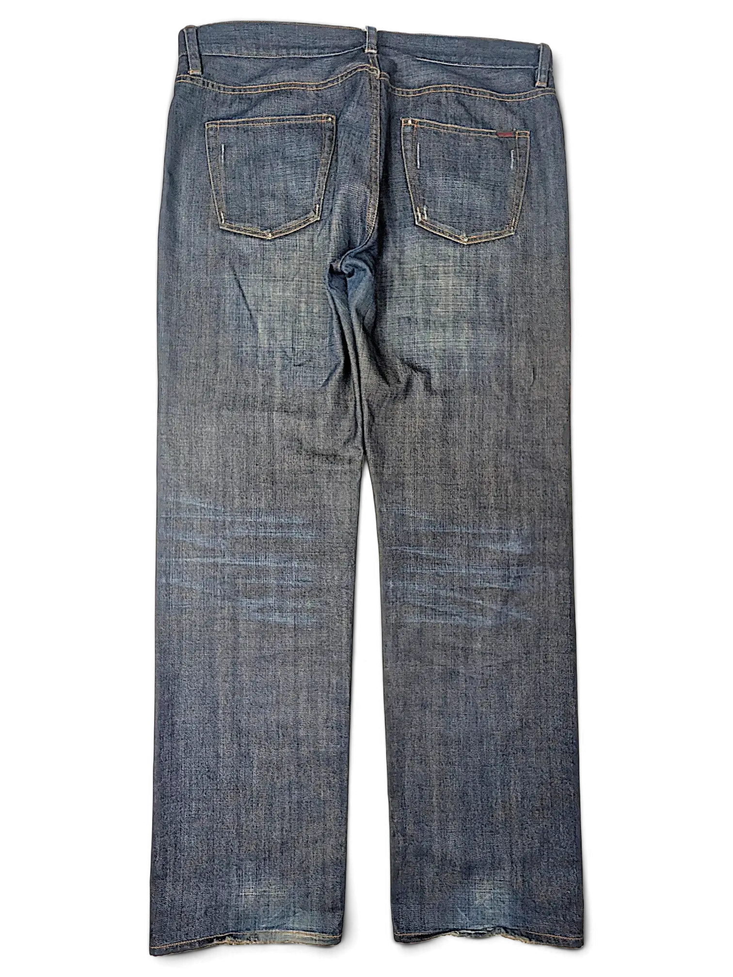 JAKE & IPI Closed blue denim jeans featuring a classic five-pocket design and a straight-leg silhouette, back view.