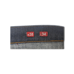 JAKE & IPI Closed denim jeans featuring red size tags showing waist 38 and length 34 on the inner waistband