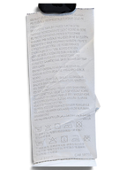 JAKE & IPI Converse Cropped College garment care label with washing instructions and symbols on dark fabric