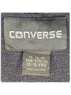 JAKE & IPI Converse navy blue cropped college sweatshirt interior brand label and size tag