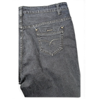 JAKE & IPI Miss Natalie MN Denim Division tummanharmaat farkut, takataskujen kirjailu ja metalliniitit