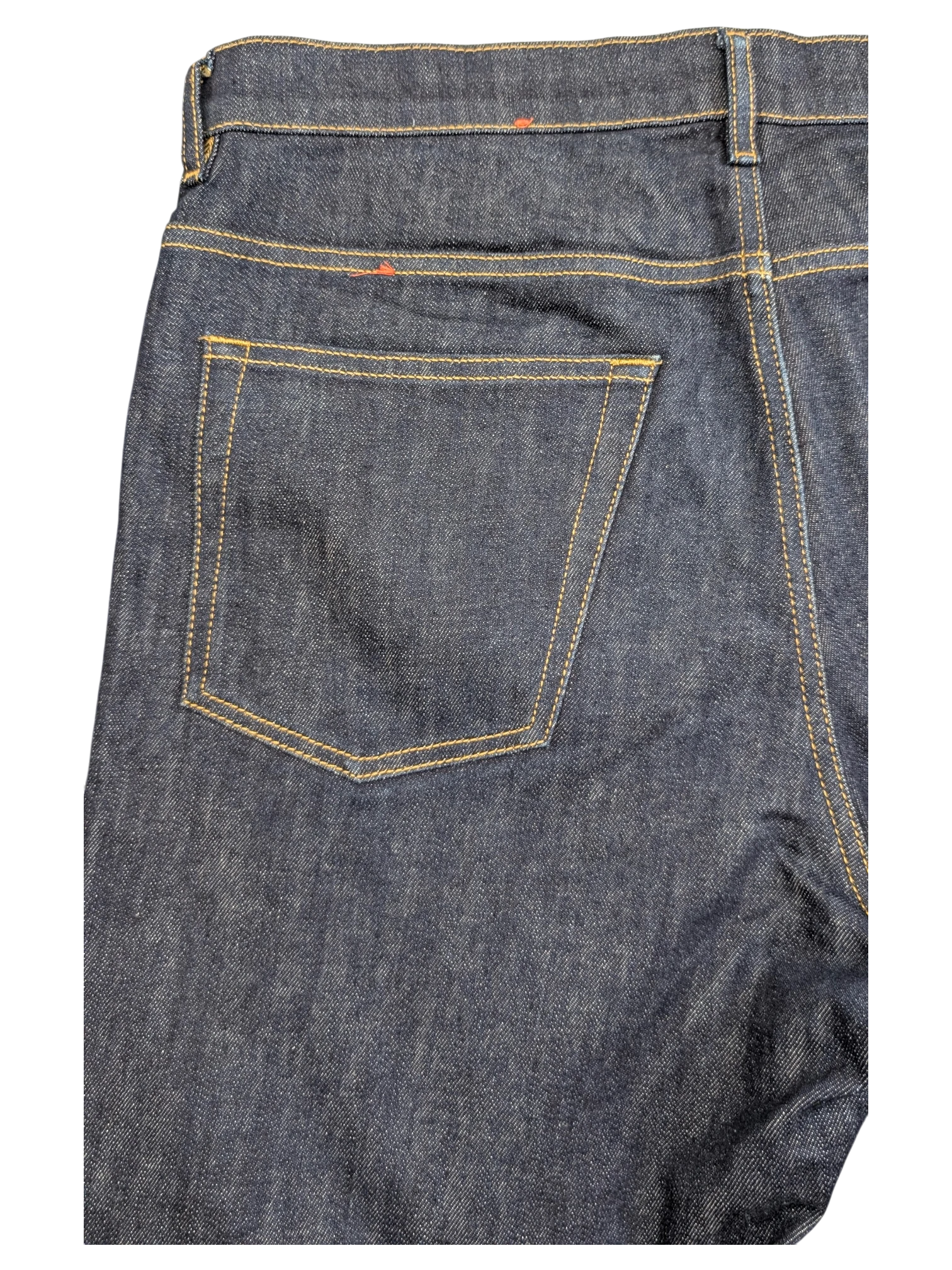 JAKE & IPI dark wash denim jeans with classic 5-pocket styling and contrast stitching. W34 L32.