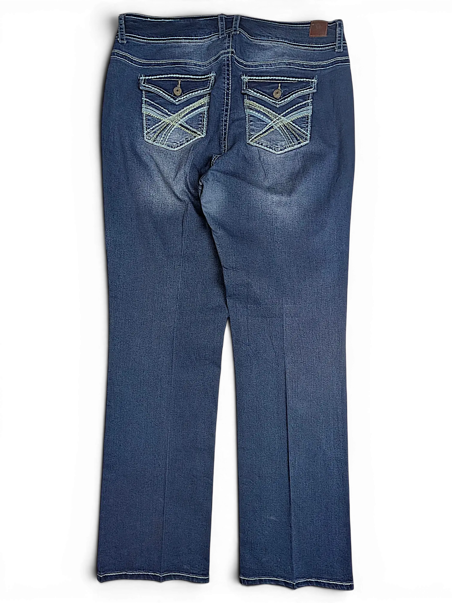 JAKE & IPI Wallflower Plus Long 20 dark wash denim jeans with decorative stitched back pockets