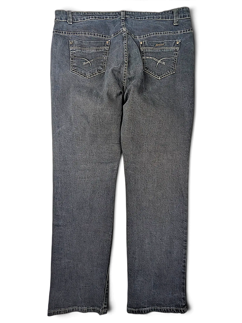 JAKE & IPI Miss Natalie MN Denim Division dark wash jeans with back pocket embroidery and silver rivets