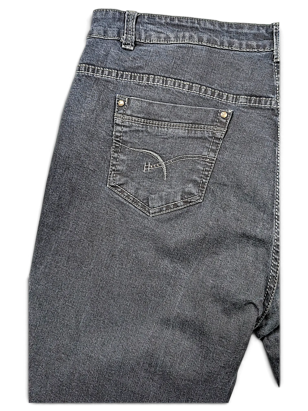 JAKE & IPI Miss Natalie MN Denim Division dark wash jeans featuring back pocket embroidery and silver rivets