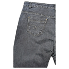 JAKE & IPI Miss Natalie MN Denim Division tummat farkut, takataskujen kirjailu ja hopeiset niitit