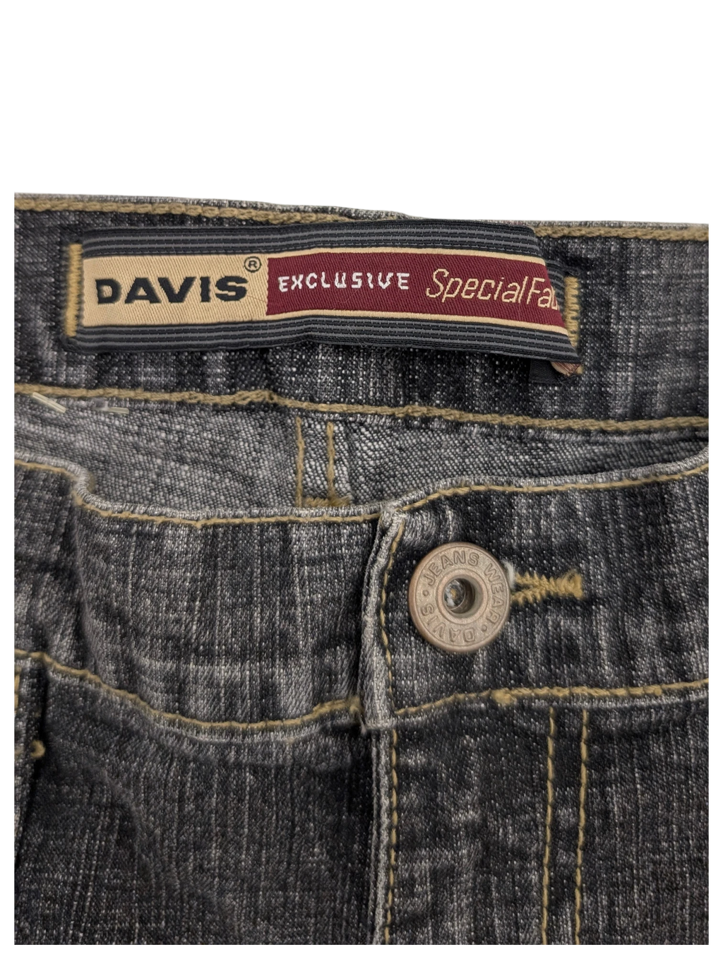 JAKE & IPI Davis Model 6051 dark wash denim jeans with button fly and branded button.