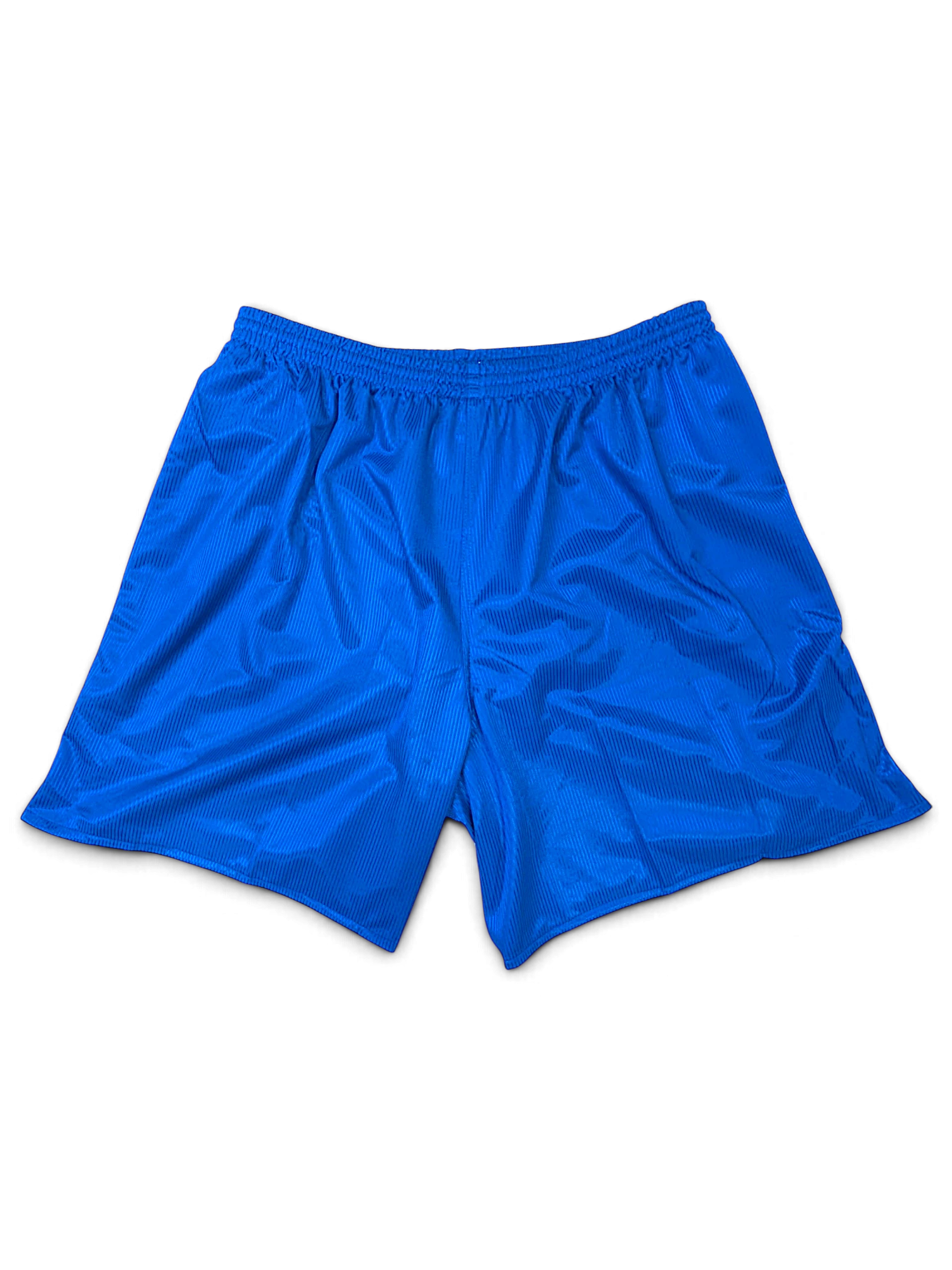 JAKE & IPI deadstock Diadora Real royal-blue 100% polyester football shorts, back view