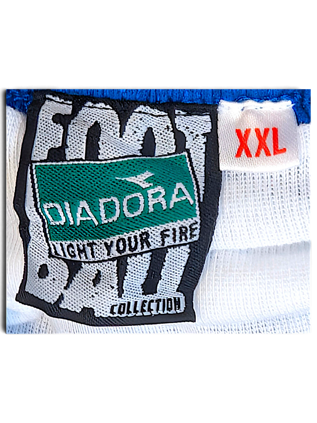 JAKE & IPI Diadora Light Your Fire Football Collection neck label, model Real, size XXL