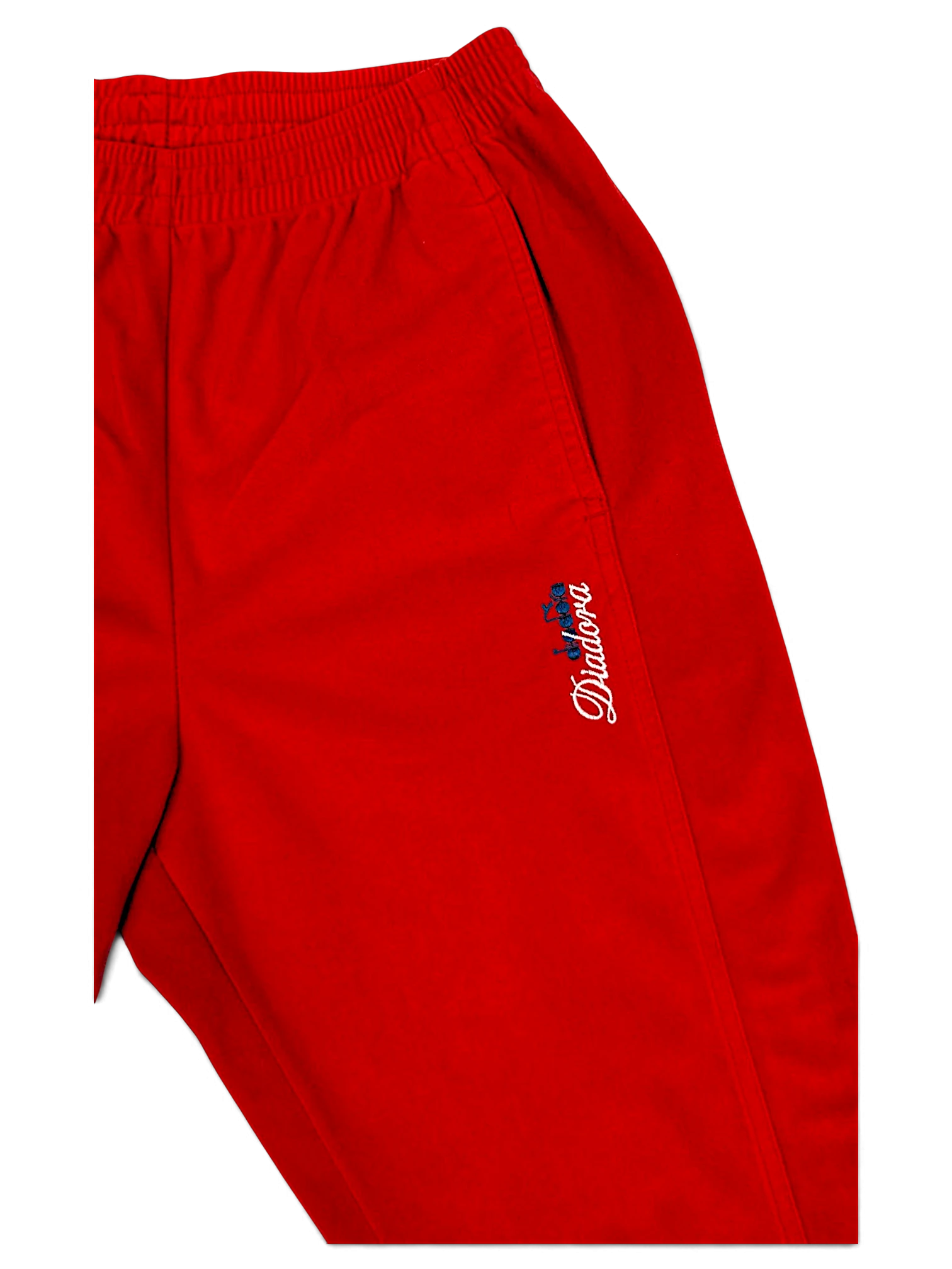 JAKE & IPI pre-owned red Diadora track pants with elastic waistband and embroidered logo detail