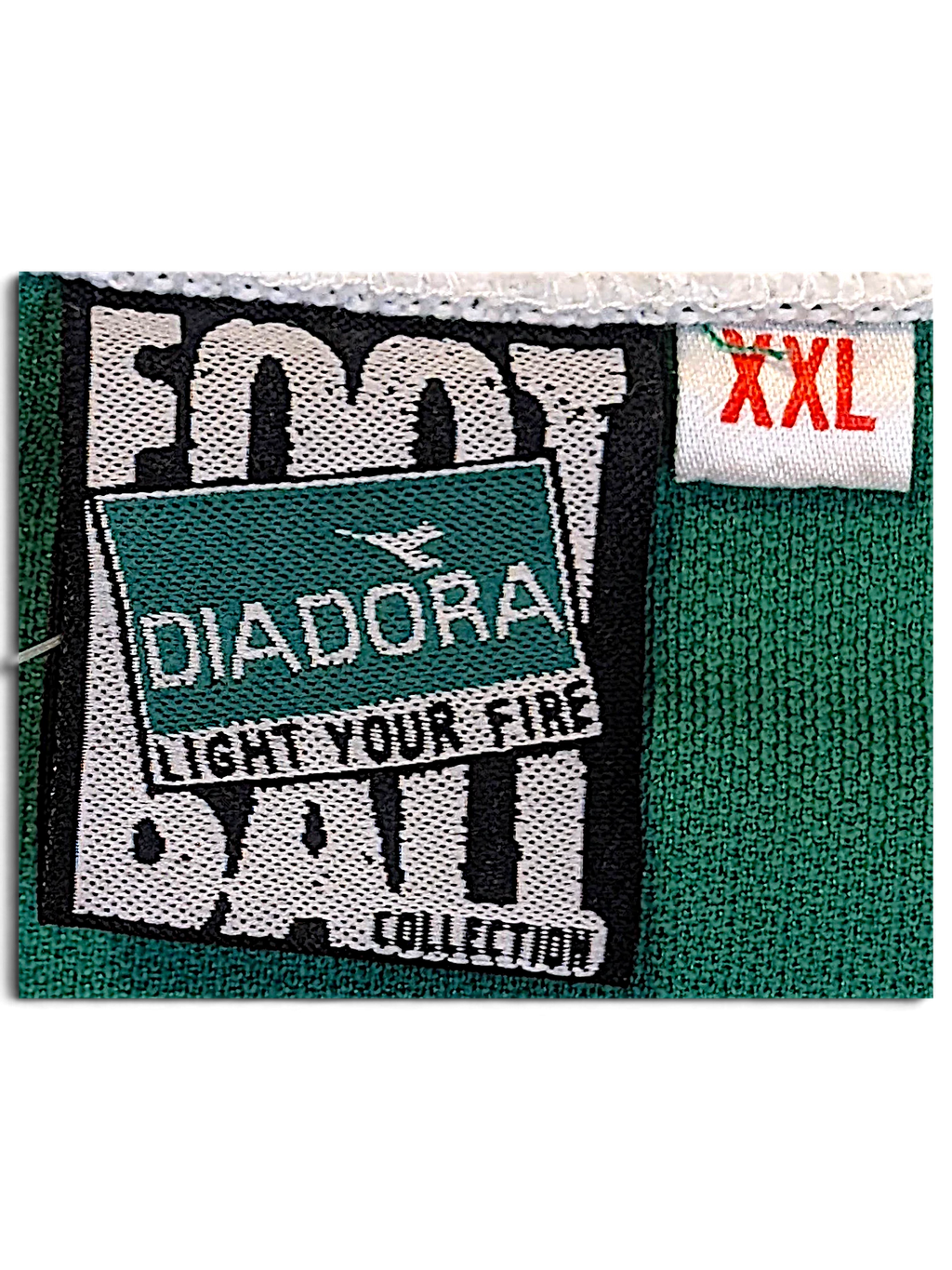 JAKE & IPI Diadora Light Your Fire Football Collection neck label, model Roma, size XXL