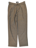 JAKE & IPI pre-owned Dickies grey plaid pleated trousers with a relaxed leg fit and front button closure.