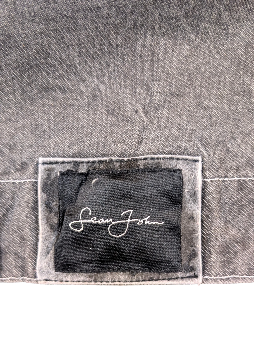 JAKE & IPI Diddy denim jacket in charcoal grey with Sean John logo patch.