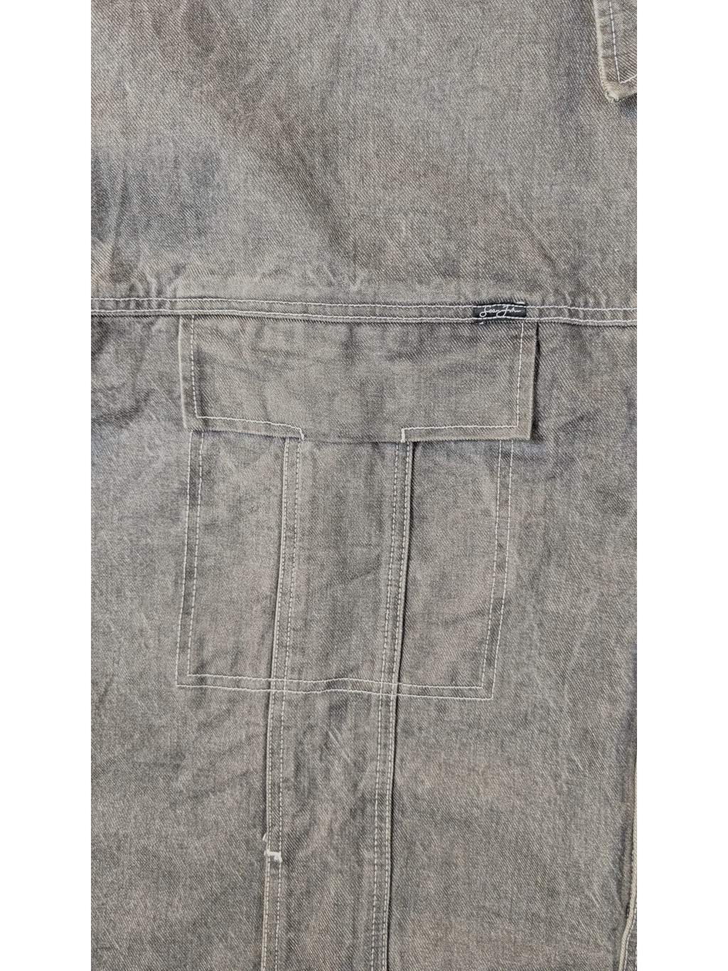 JAKE & IPI Diddy denim jacket in grey with contrast stitching and a chest pocket.