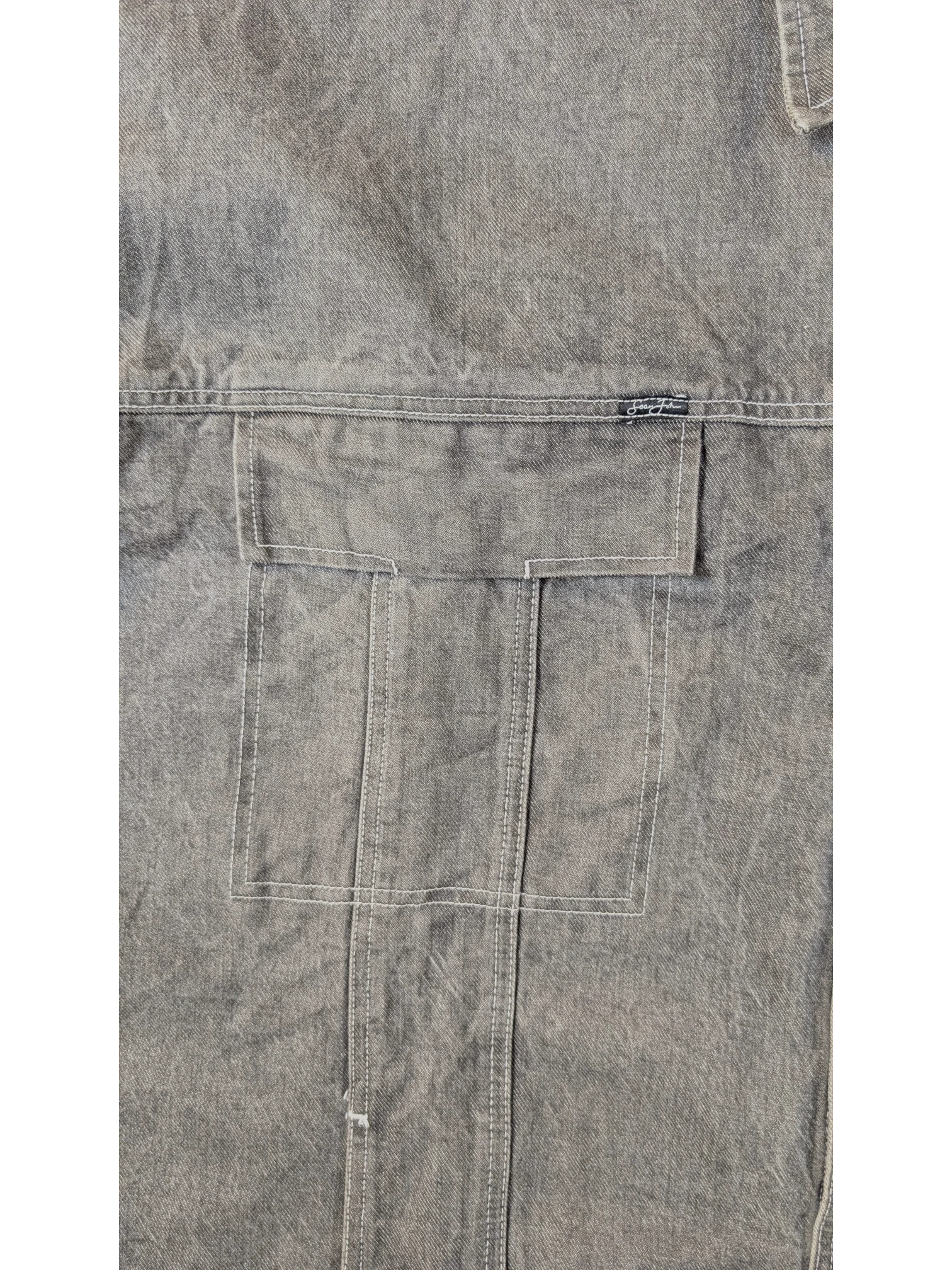 JAKE & IPI Diddy denim jacket in grey with contrast stitching and a chest pocket.