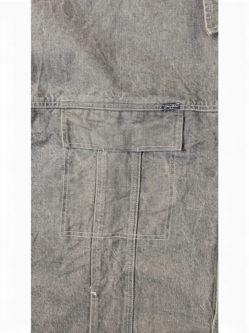 JAKE & IPI Diddy denim jacket in grey with contrast stitching and a chest pocket.