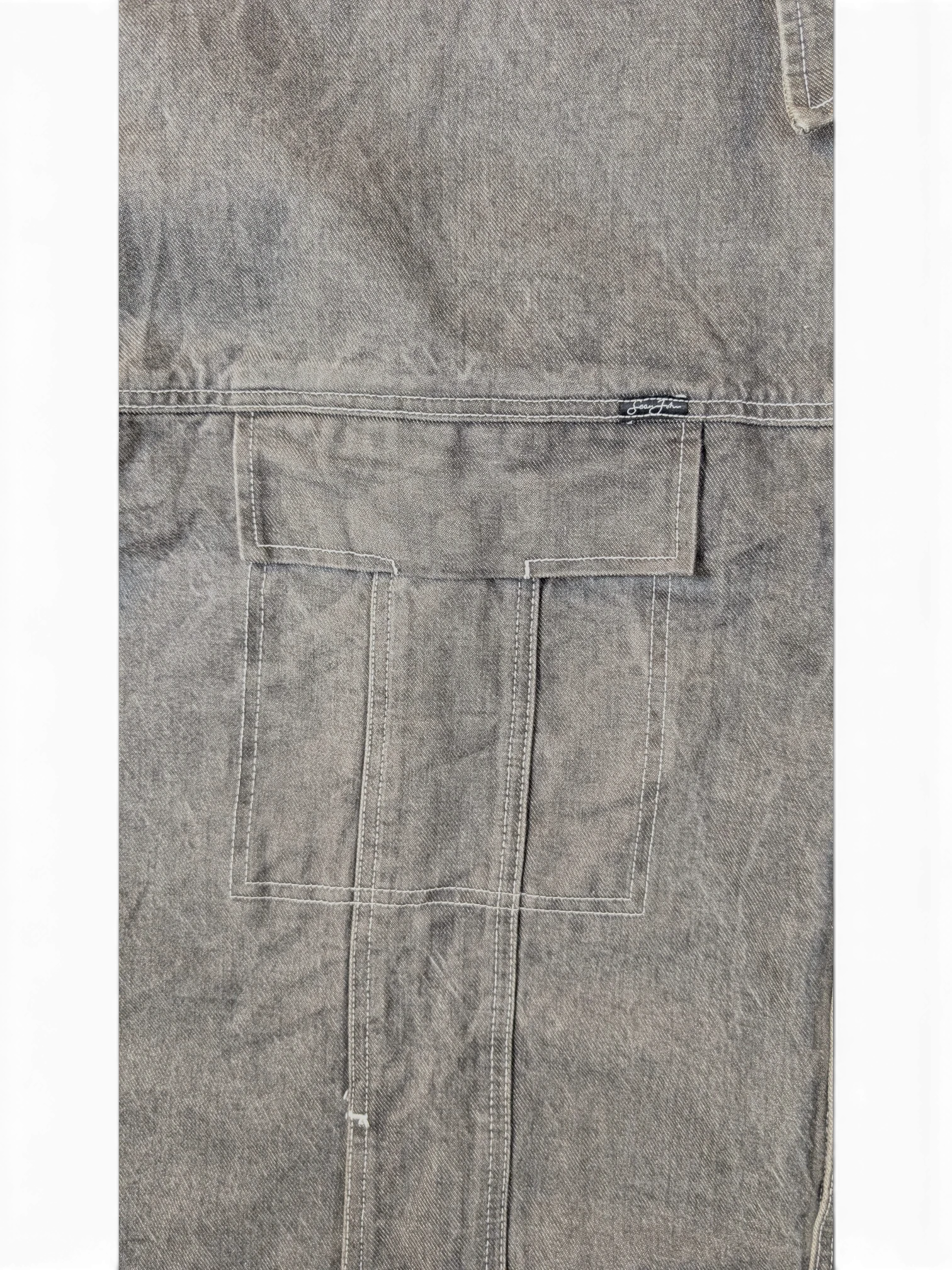 JAKE & IPI Diddy denim jacket in grey with contrast stitching and a chest pocket.
