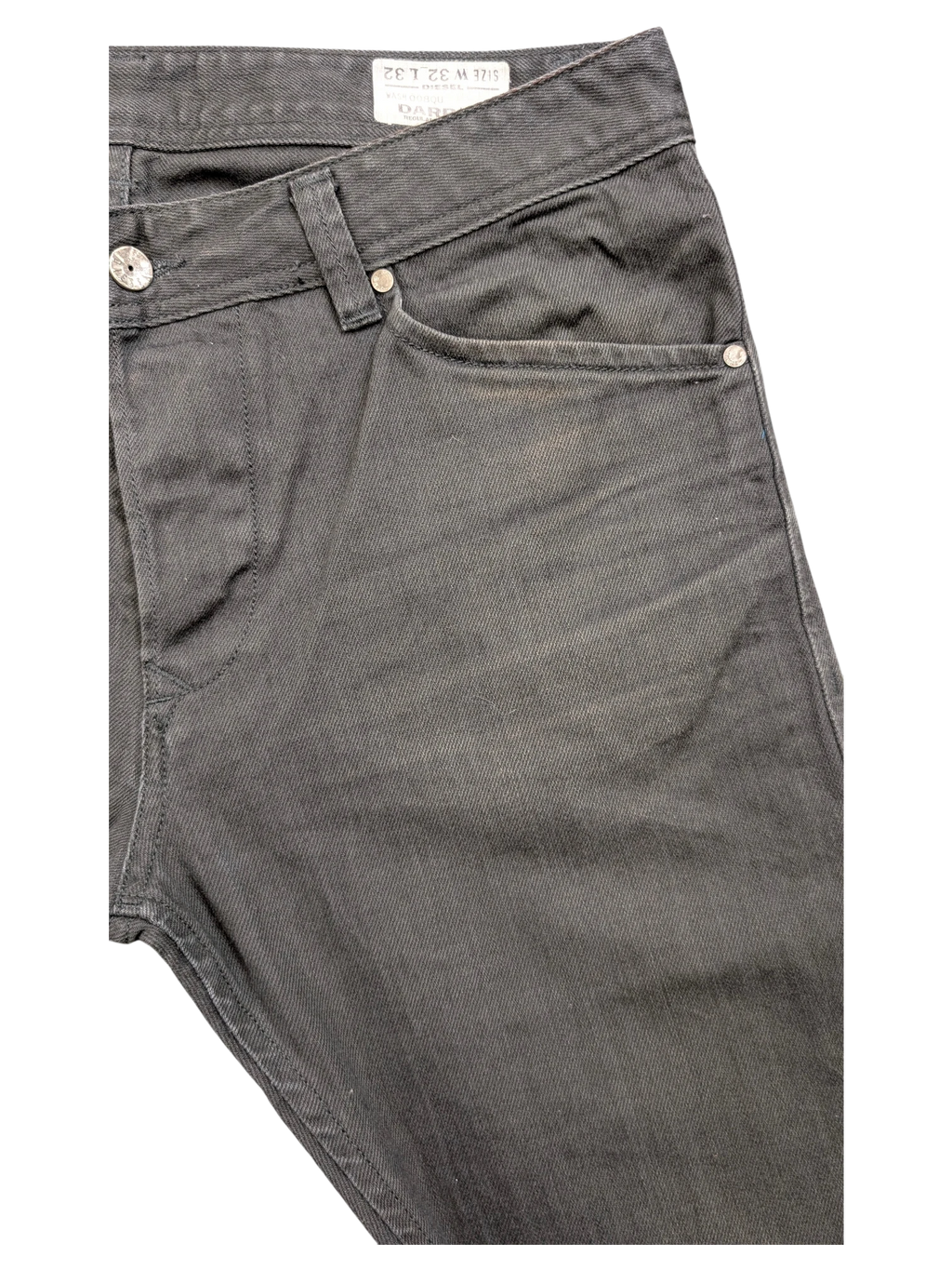 JAKE & IPI Diesel Darron jeans in dark grey denim, size W32 L32.