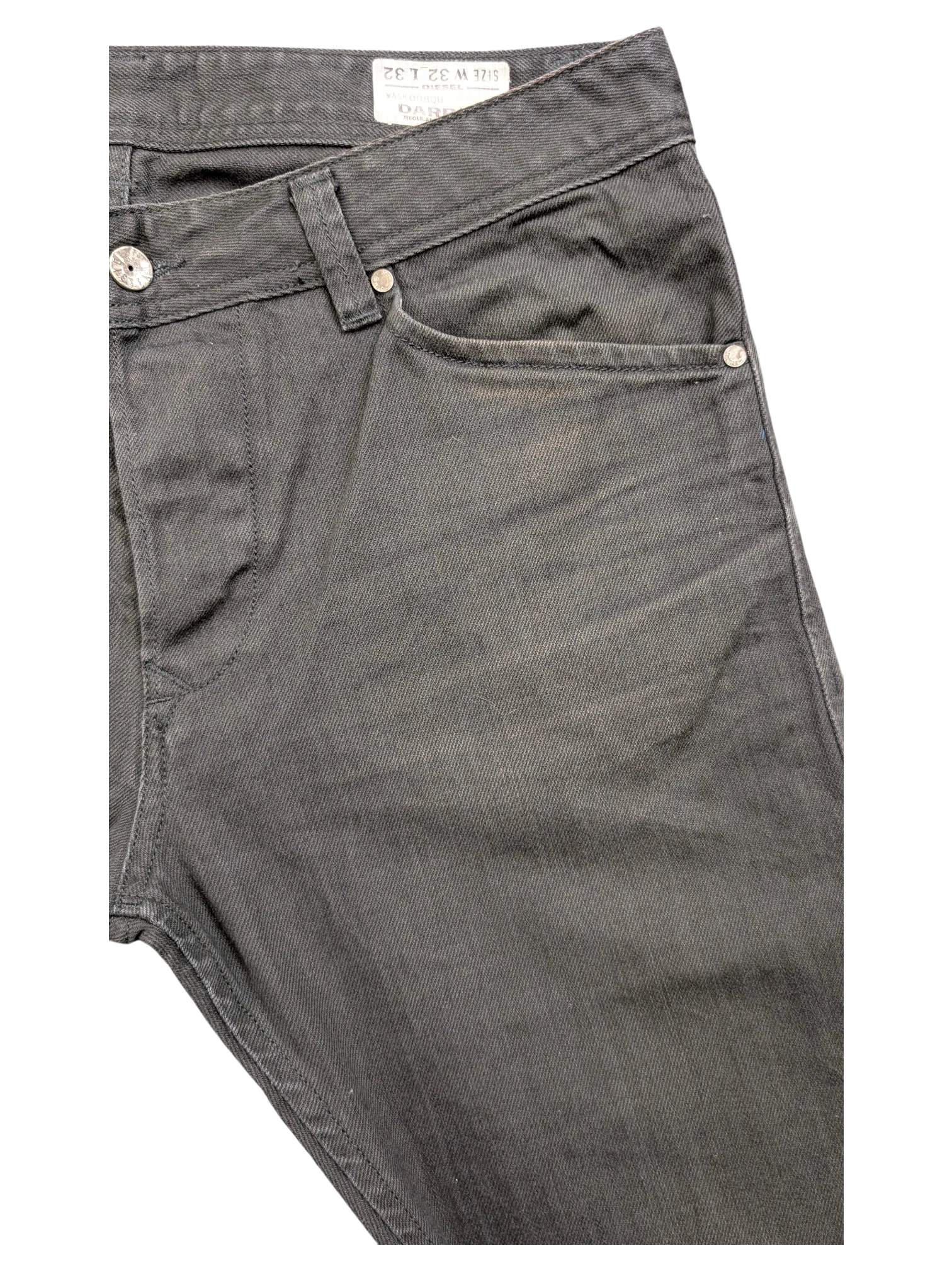 JAKE & IPI Diesel Darron jeans in dark grey denim, size W32 L32.