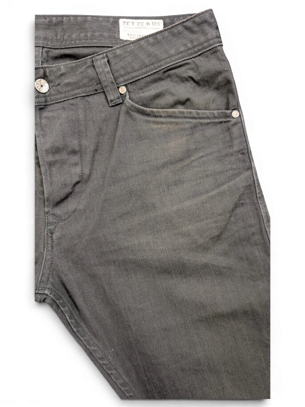 JAKE & IPI Diesel Darron jeans in dark grey denim, size W32 L32.